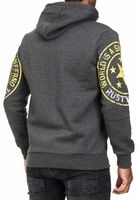 Sudadera con capucha versátil para hombre con estampados de marca modernos Sudadera con capucha 19078 Antracita