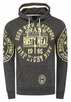 Sudadera con capucha versátil para hombre con estampados de marca modernos Sudadera con capucha 19078 Antracita