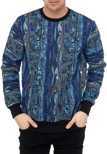 Cooles Sweatshirt für Herren im coolen New York-Style Pullover Sweater 19132 Blau