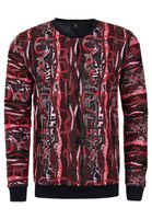 Cooles Sweatshirt für Herren im coolen New York-Style Pullover Sweater 19132 Rot