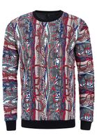 Cooles Sweatshirt für Herren im coolen New York-Style Pullover Sweater 19132 Indigo-Blau