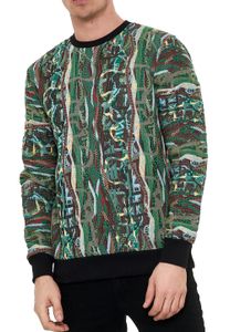 Cooles Sweatshirt für Herren im coolen New York-Style Pullover Sweater 19132 Grün