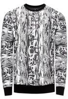 Cooles Sweatshirt für Herren im coolen New York-Style Pullover Sweater 19132 Weiß