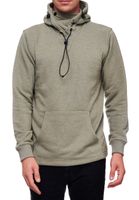 Suéter con capucha de moda para hombre con mascarilla integrada. Sudadera con capucha 19139 Khaki Melange