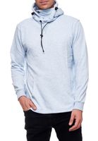 Modischer Kapuzen-Sweater für Herren mit intregrierter Mund-Nasen-Bedeckung Hoodie Pullover 19139 Blau Melange