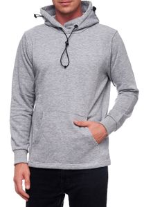 Modischer Kapuzen-Sweater für Herren mit intregrierter Mund-Nasen-Bedeckung Hoodie Pullover 19139 Grau Melange