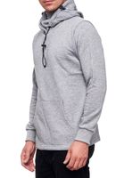 Modischer Kapuzen-Sweater für Herren mit intregrierter Mund-Nasen-Bedeckung Hoodie Pullover 19139 Grau Melange