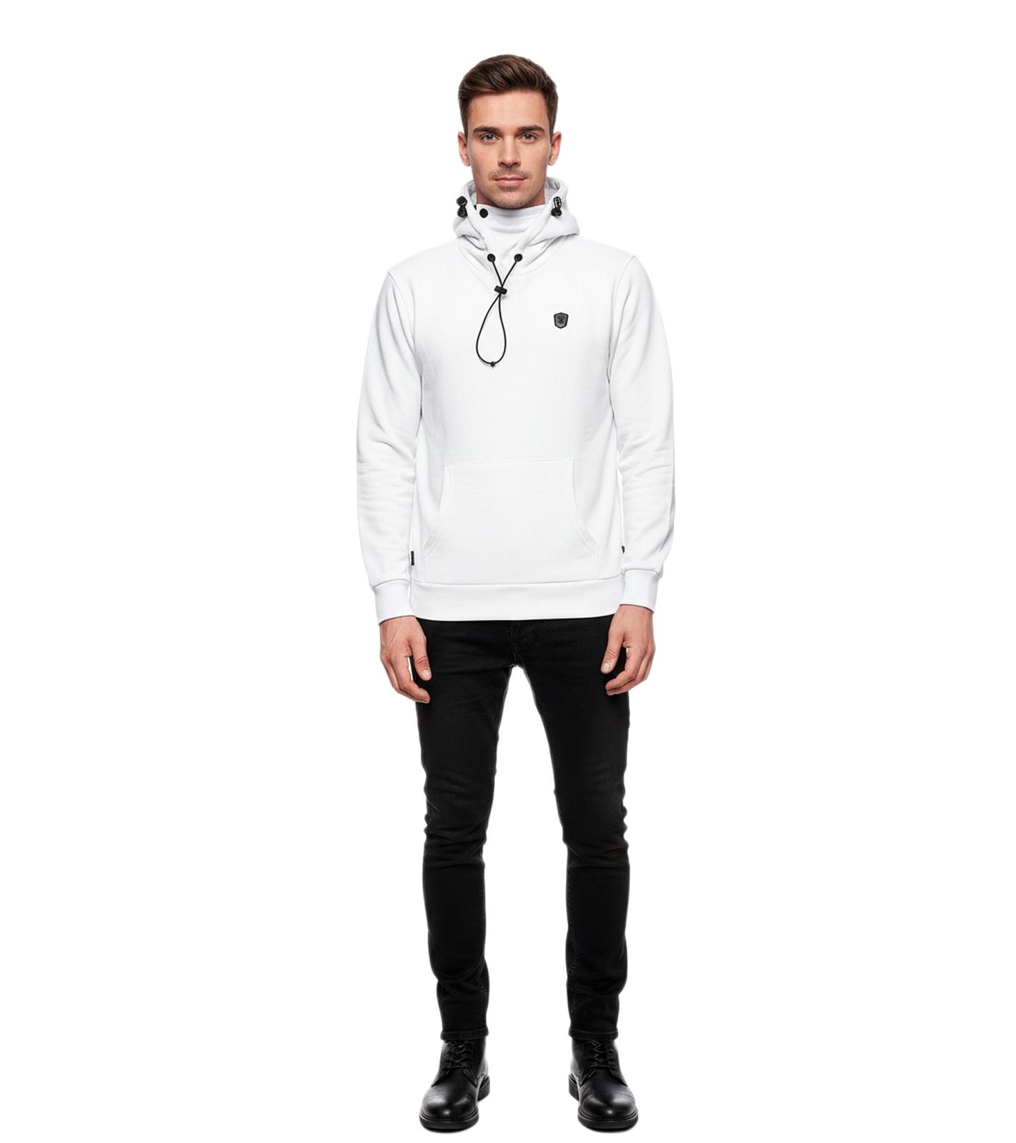 Felpa sportiva da uomo con cappuccio fresco, maglione, pullover con cappuccio 19140 Bianco