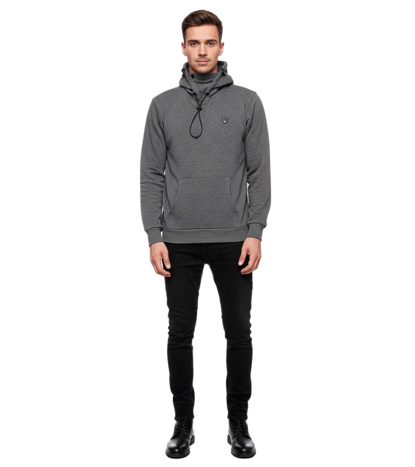Felpa sportiva da uomo con cappuccio fresco, maglione, pullover con cappuccio 19140, antracite