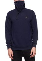 Sportlicher Hoodie für Herren mit cooler Kapuze Sweater Kapuzen-Pullover 19140 Marine-Blau