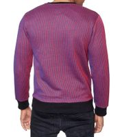 Trendiger Rundhals-Pullover für Herren mit großem Tiger-Print und Streifen-Design Sweater Sweatshirt 19143 Rot