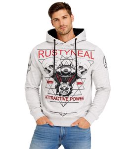 Sudadera con capucha para hombre, jersey con estampado de rock, jersey/sudadera 19148 Gris