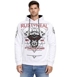Sudadera con capucha para hombre, jersey con estampado de rock, jersey/sudadera 19148, blanco