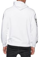 Cooler Hoodie für Herren Kapuzen-Pullover mit rockigem Print Sweater Sweatshirt 19148 Weiß