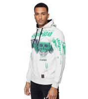 Stylischer Kapuzen-Sweater mit trendigen Print Hoodie für Herren Pullover Sweater 19149 Grau