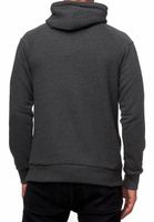 Sportlicher Hoodie für Herren Kapuzen-Pullover mit Marken-Schriftzug auf lässigem Frontdetail Sweater Sweatshirt 19150 Anthrazit Melange