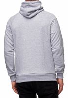 Sportlicher Hoodie für Herren Kapuzen-Pullover mit Marken-Schriftzug auf lässigem Frontdetail Sweater Sweatshirt 19150 Grau Melange