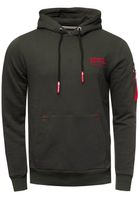 Suéter con capucha de moda para hombre, sudadera con capucha y elegante bolsillo en la manga, jersey 19151 Caqui