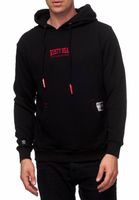Cooler Kapuzen-Sweater für Herren Hoodie mit lässiger Kängurutasche Pullover Sweatshirt 19152 Schwarz
