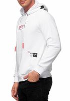 Cooler Kapuzen-Sweater für Herren Hoodie mit lässiger Kängurutasche Pullover Sweatshirt 19152 Weiß