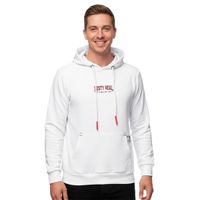 Cool hooded sweater for men, hoodie with casual kangaroo pocket, pullover sweatshirt 19152 White