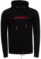 Kuscheliger Hoodie für Herren mit coolem Front-Detail Kapuzen-Pullover Sweater 19153 Schwarz