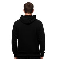 Cozy men's hoodie with cool front detail. Hooded pullover sweater 19153 Black