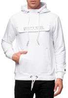 Kuscheliger Hoodie für Herren mit coolem Front-Detail Kapuzen-Pullover Sweater 19153 Weiß