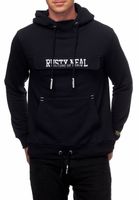 Kuscheliger Hoodie für Herren mit coolem Front-Detail Kapuzen-Pullover Sweater 19153 Marine-Blau