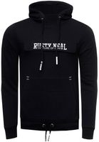 Kuscheliger Hoodie für Herren mit coolem Front-Detail Kapuzen-Pullover Sweater 19153 Marine-Blau