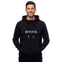 Cozy men's hoodie with cool front detail. Hooded pullover sweater 19153 Navy Blue