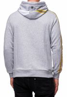 Sportlicher Kapuzen-Sweater für Herren mit großem Print und Schriftzug auf der Front Hoodie Pullover 19154 Grau