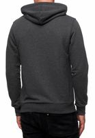 Felpa casual da uomo con tasca a marsupio, felpa con cappuccio, pullover con cappuccio, maglione 19155, antracite mélange