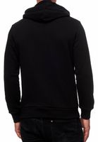 Lässige Sweat-Jacke für Herren mit Kängurutasche Hoodie Kapuzen-Pullover Sweater 19155 Schwarz