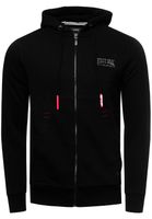 Lässige Sweat-Jacke für Herren mit Kängurutasche Hoodie Kapuzen-Pullover Sweater 19155 Schwarz