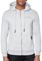 Felpa con cappuccio da uomo moderna con tasca a marsupio, giacca in felpa con coulisse spessa, pullover con cappuccio, maglione in felpa 19157 Grigio Melange