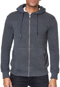 Felpa con cappuccio da uomo moderna con tasca a marsupio, giacca in felpa con coulisse spessa, pullover con cappuccio, maglione in felpa 19157 antracite melange