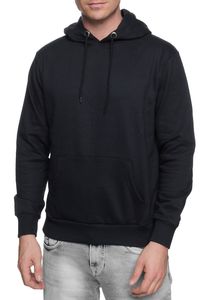 Bequemer Kapuzen-Pullover für Herren in Regular Fit-Passform Hoodie Sweater 19161 Schwarz