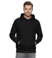 Comfortable men's hooded pullover in regular fit, hoodie sweater 19161, black