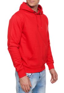 Bequemer Kapuzen-Pullover für Herren in Regular Fit-Passform Hoodie Sweater 19161 Rot