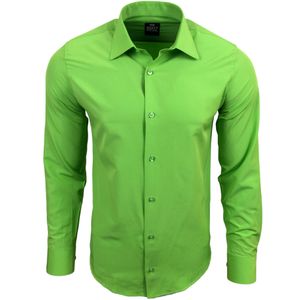 Schlichtes Langarm-Hemd für Herren Business-Hemd im Basic-Style Freizeit-Hemd 55 Grün