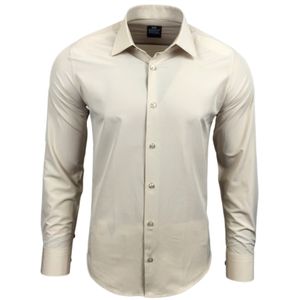 Schlichtes Langarm-Hemd für Herren Business-Hemd im Basic-Style Freizeit-Hemd 55 Beige