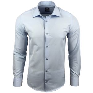 Schlichtes Langarm-Hemd für Herren Business-Hemd im Basic-Style Freizeit-Hemd 55 Hell Blau