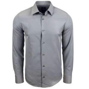 Schlichtes Langarm-Hemd für Herren Business-Hemd im Basic-Style Freizeit-Hemd 55 Grau