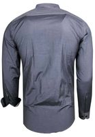 Stylisches Ausgeh-Hemd für Herren Langarm-Shirt mit kontrastfarbigen Detail an Knopfleiste Business-Hemd 70 Anthrazit