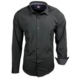 Elegantes Ausgeh-Hemd für Herren Langarm-Shirt Business-Hemd 75 Schwarz