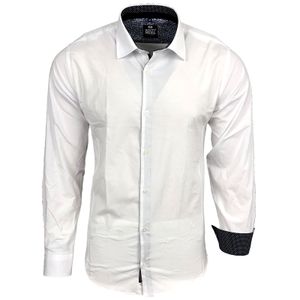 Elegantes Ausgeh-Hemd für Herren Langarm-Shirt Business-Hemd 75 Weiß