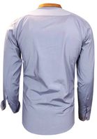 Modernes Langarm-Hemd für Herren mit kontrastfarbigen Nähten Business-Shirt Freizeit-Hemd 76 Grau