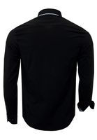 Trendiges Button-Down-Hemd für Herren Freizeit-Shirt Langarm-Hemd 80 Schwarz/Blau