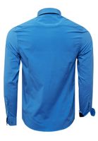 Trendiges Button-Down-Hemd für Herren Freizeit-Shirt Langarm-Hemd 80 Blau